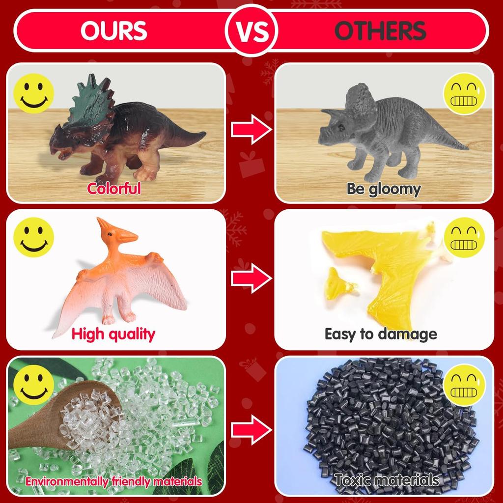 Christmas Dinosaur Advent Calendar 2025 for Kids,24 Days Advent Calendar to Christmas Surprise Dinosaur Toys Set with Different Dino Figures,