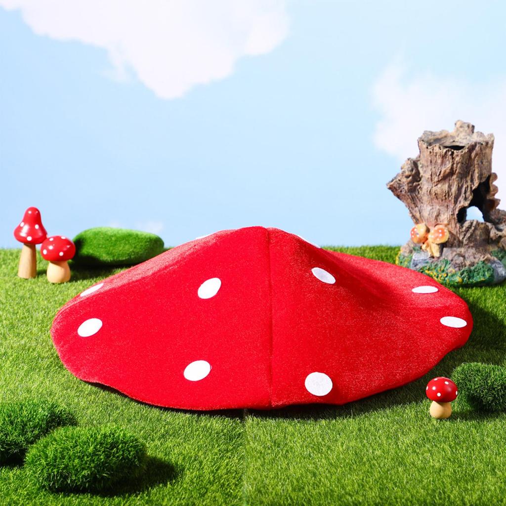 Red Mushroom Hat Funny Creative Costume Cartoon for Cosplay Halloween Festival Decoration