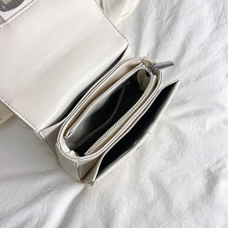 Elegant and Versatile Women's Shoulder Bag with Padded Chain Fragrance Square Small Multi-layered Style