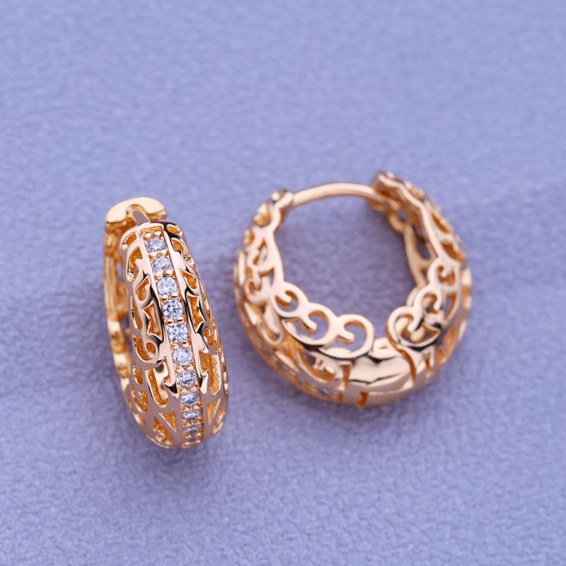 MINTHA Handmade Rose Gold Color Fashion Round Clip Earrings For Women Bridal Earrings Hypoallergenic Earrings for Birthday Party Jewelry Gift