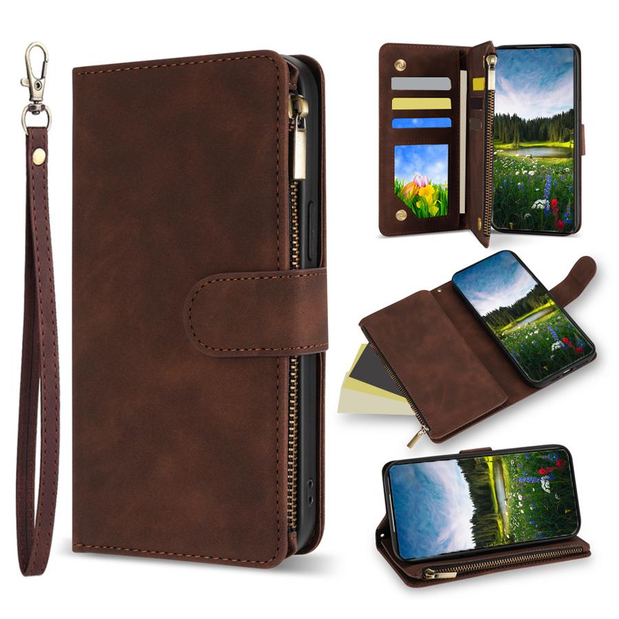 

Wallet Multi-card Zipper Kickstand Magnetic Flip Leather Case For Samsung Galaxy S26 Ultra S25 Plus S24 FE A07 A16 A17 A36 A56 Galaxy S26&Case & Strap