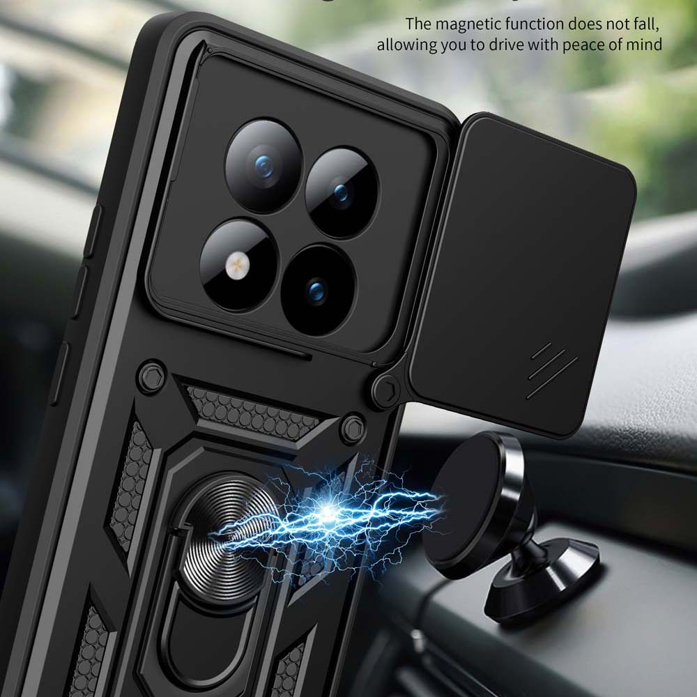 For Redmi Note 15 Pro Plus Camera Shockproof Armor Case For Redmi Note 15 Pro Note 15 Car Magnetic Holder Ring Protect Cover