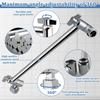 Rain Shower Head Extension 12 Inch Adjustable Rain Shower Head Extension Arm Stainless Steel Shower Head Holder G1/2 Universal Connector Compatible