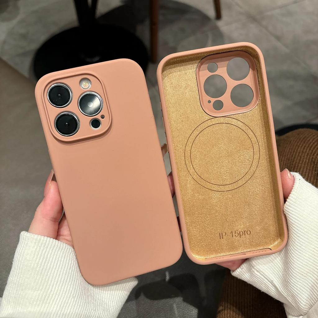 Original Liquid Silicone For Magsafe Case For iPhone 17 16 15 14 12 13 17 Pro Max Air Magnetic Wireless Charge Soft Skin Cover