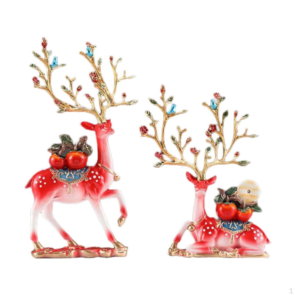 Reindeer Figurines, Elk Deer Statue, Sitting Standing Statues ,Deer Figurines Sculpture for
