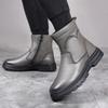Winter eerste laag rundleer heren katoenen schoenen wol leer outdoor fluweel warm hoge top leren schoenen sneeuwlaarzen herenschoenen