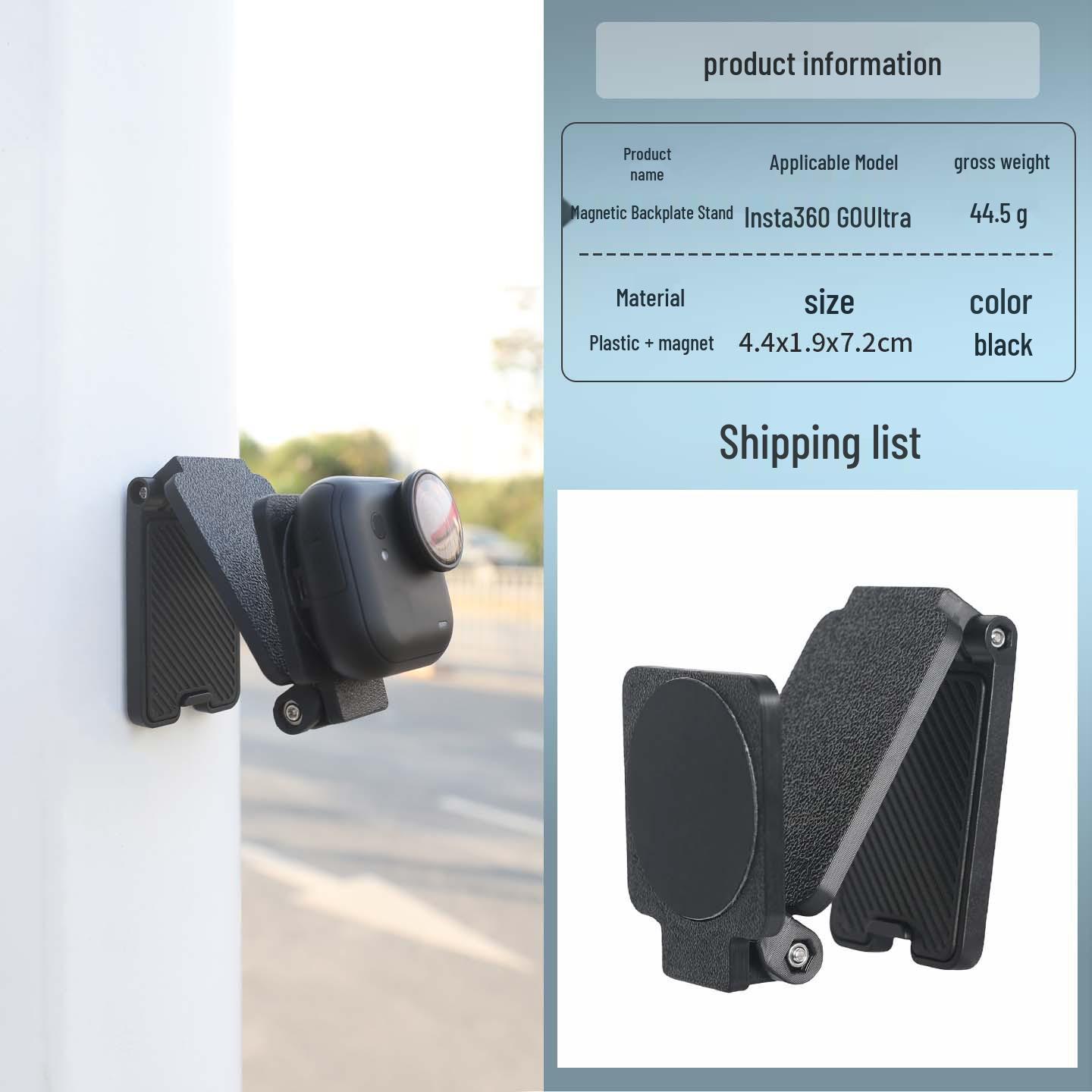 Magnetic Quick-Release Adjustable Mount for Insta360 GO Camera