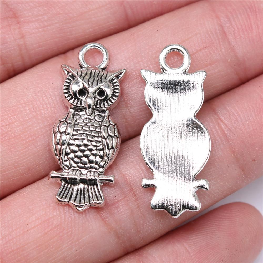 10pcs Charms Owl Antique Silver Color Cute Owl Pendant Charms Small Owl Charms For Jewelry Making