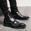 Men's Large Size Brogue Chelsea Ankle Boots - Trendy British Casual Shoes
