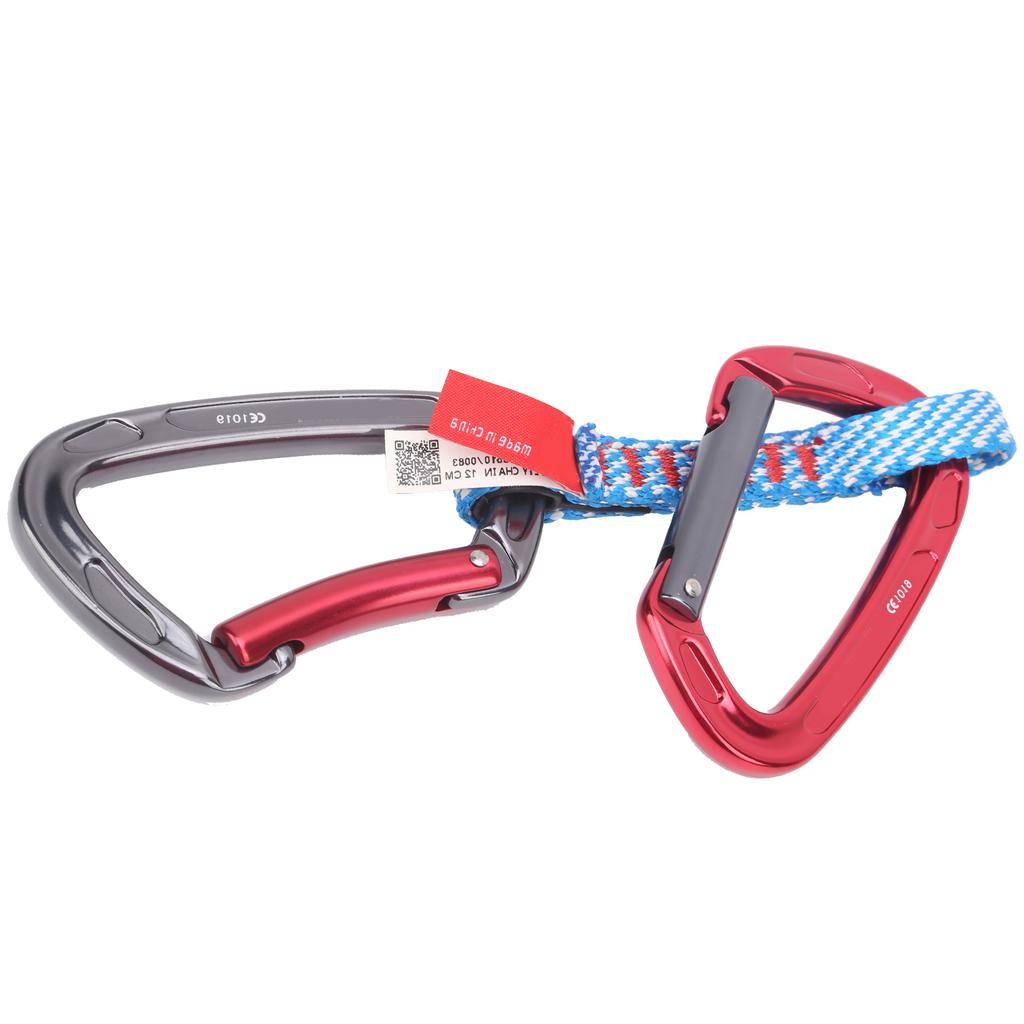 CAMNAL Outdoor Climbing Quickdraw Set Straight Gate and Bent Gate Carabiner 27CM