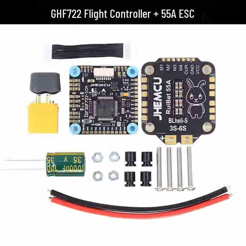 

JHEMCU GHF722 Flight Controller & 55A ESC Stack