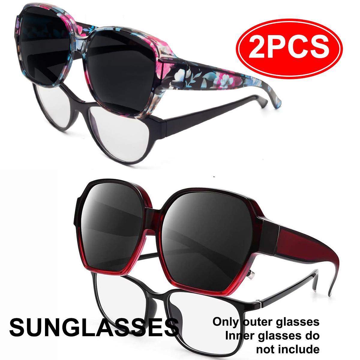 

2 pack Men s Sunglasses, Square Rubber Frame Carbon Fiber Temple Fishing Driving Sun Glasses UV Protection T01