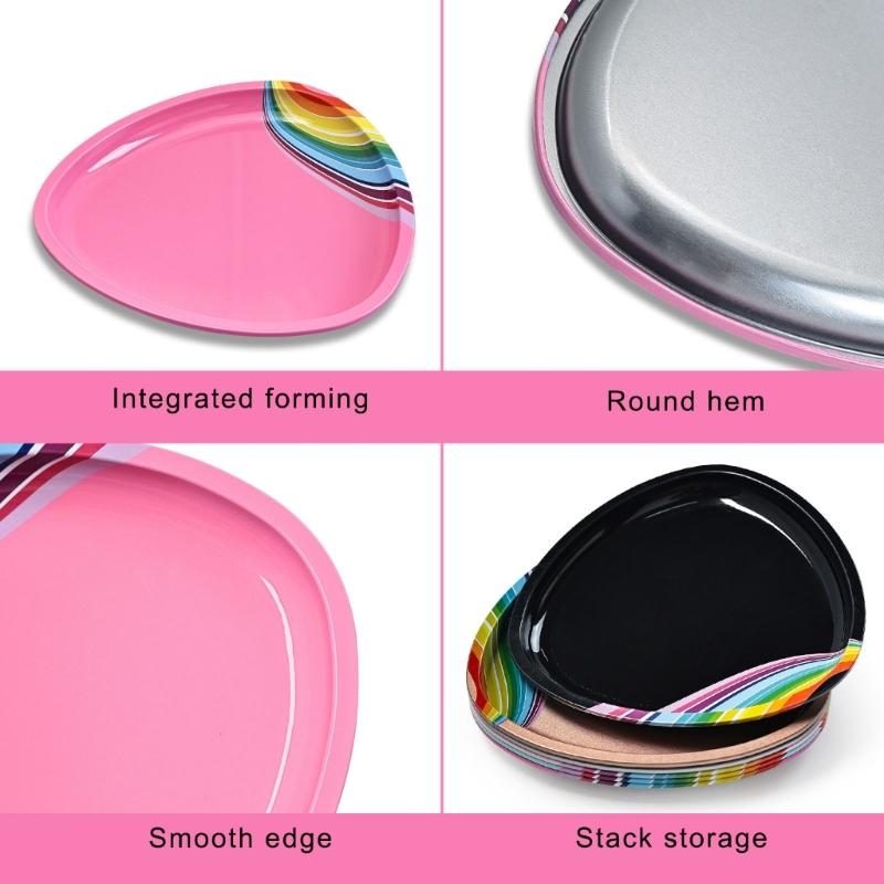 Satinless Steel Jewelry Tray Makeup Cosmetic Organizer Manicure Tool Storage Tray Trinket Tray for Home Nail Salon Use