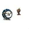 Figurine Craft Knick Knack Resin Globe Modern Statue Table Clock Collectible for House Decorations