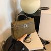 New high-end bag, embossed lunch box bag, portable shoulder crossbody trendy women's bag