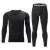 2-piece Men's Warm Corset Warm Suit Corset Jacket and Trousers Men's Fitness Pants Shirt Running Yoga Sports Pants