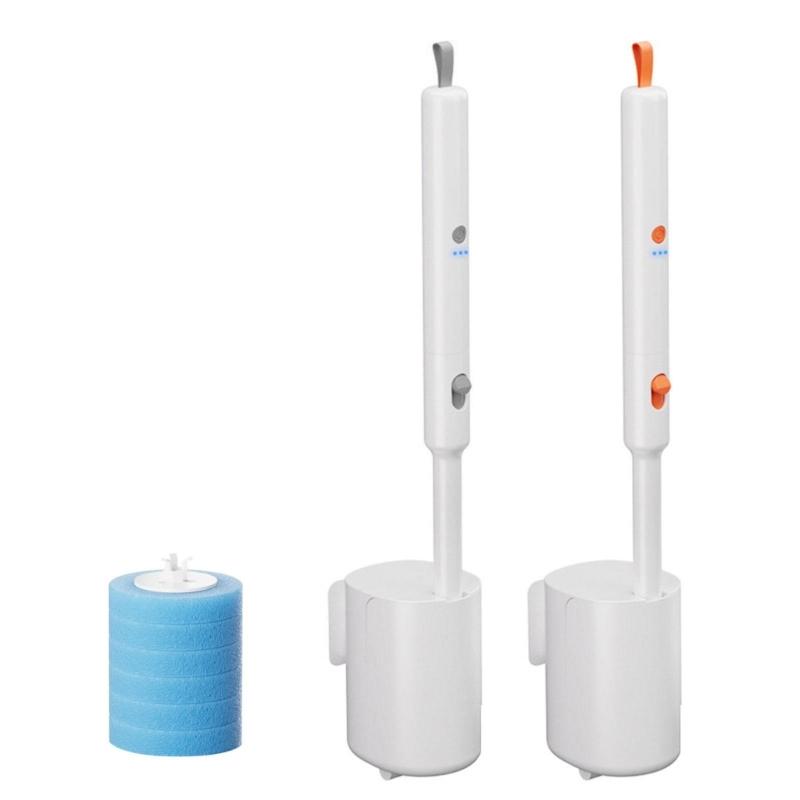 Automatic Spin Toilet Scrubber Motorized Toilet Brush Wall Mounted Design Replaceable Brush Head for Deep Cleaning