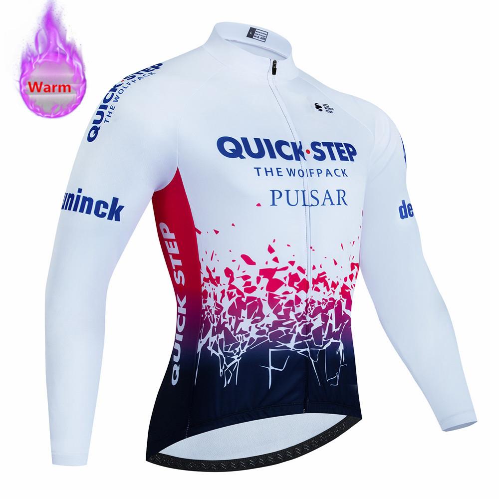 Soudal Quick Step 2026 Zimní cyklistický dres Termo fleecové cyklistické oblečení MTB Bicicleta Set Oblečení na cyklistiku Triathlon Cyklistický oblek