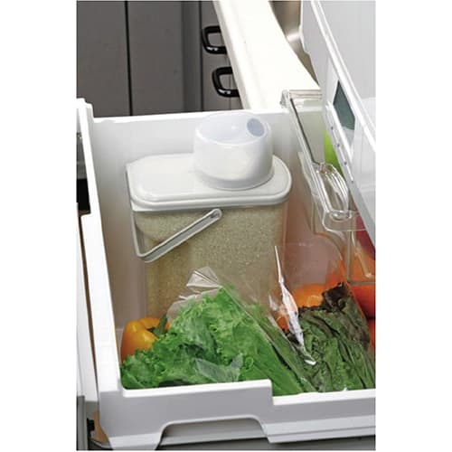 Pearl Metal Handy Rice Storage Box, 2kg Capacity, with Measuring Cup, Berry, H-5603, Made in Japan