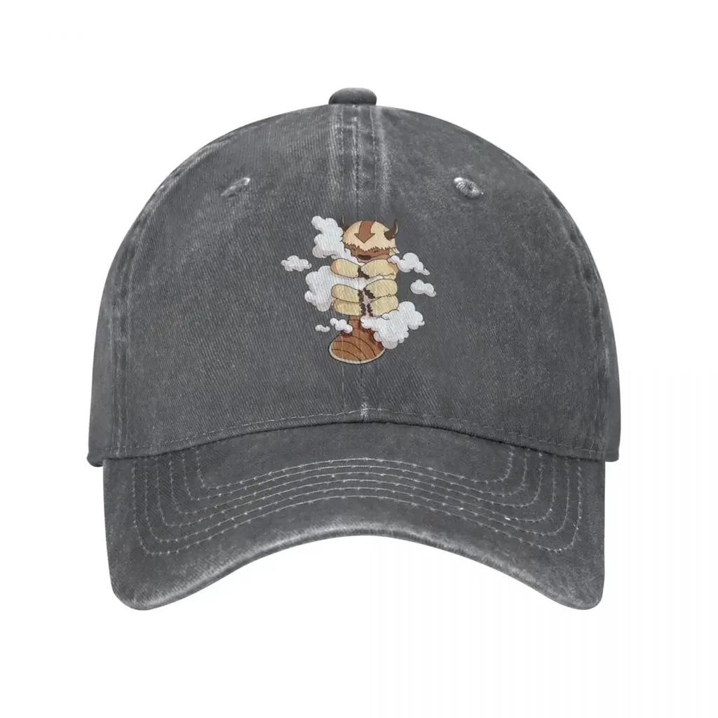 Appa Cuddling Clouds  Avatar The Last Airbender Baseball Caps Denim Hat Outdoor Adjustable Casquette Sports Baseball Cowboy Hat