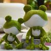 Stuffed Doll Cartoon Skin-friendly Colorful Green Frog Stuffed Doll for Bedroom