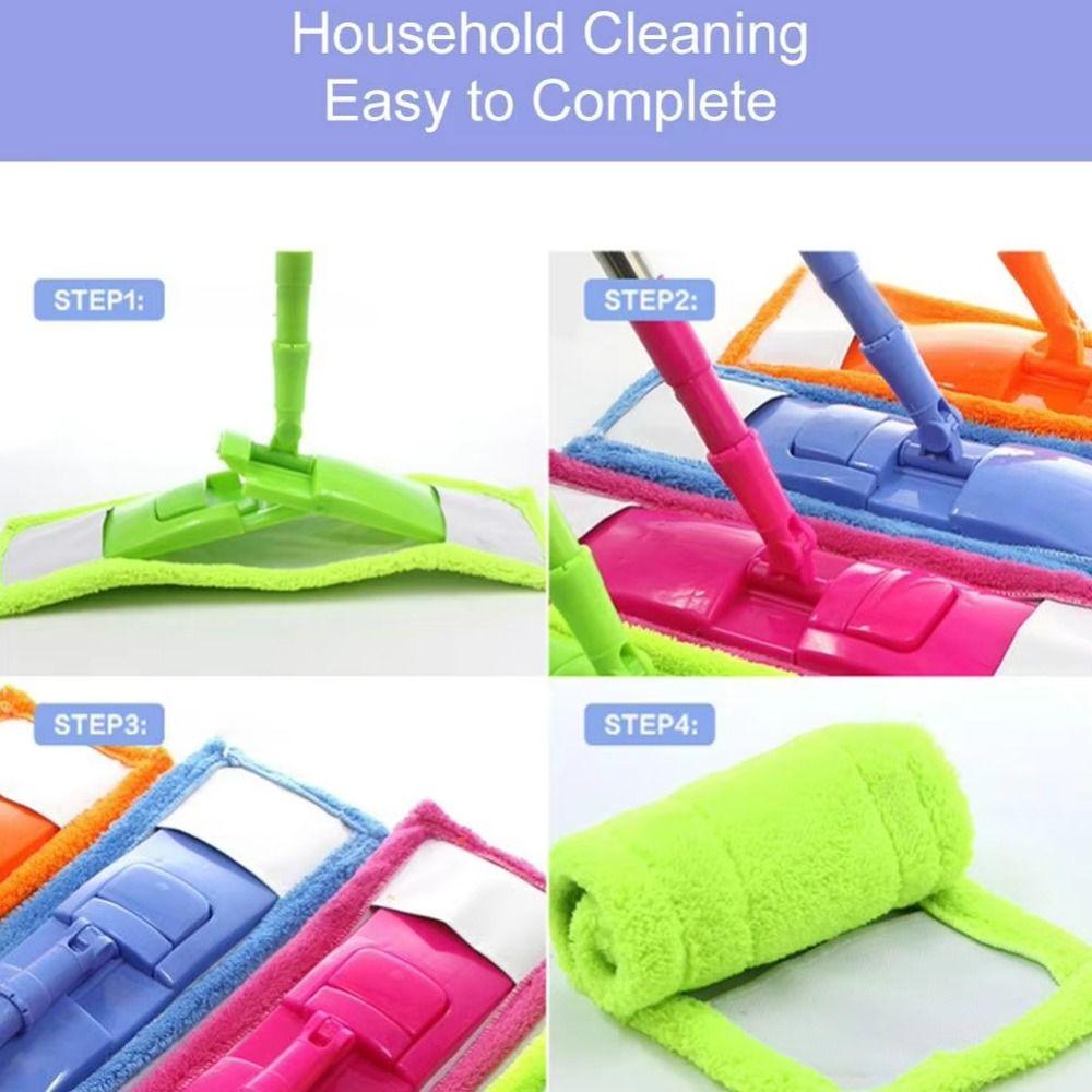 Reusable Coral Velvet Mop Cloth Absorbent Removable Lazy Mop Cloth Thick Washable Mop Accessories
