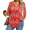 Womens Plus Size Long Sleeve Shirts  V Neck Tunic Tops Basic Loose Fit Tee Tops