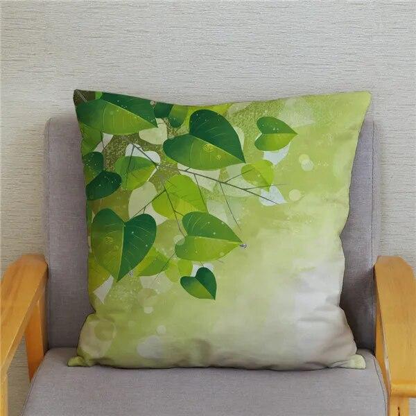 Tulip Flower Printed Pattern Cushion Cover for Home Living Room Sofa Decoration Waist Cushion Pillow Cover