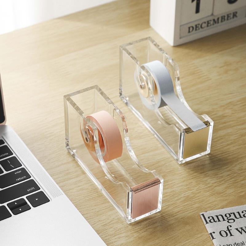 Acrylic Tape Dispenser Tape Dispenser Desk Office Desk Supplies Tape Holder Desktop Tape Dispenser Organier