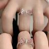 [Princess's Castle] Pink zircon bow ring female ins student niche senior sense index finger ring female