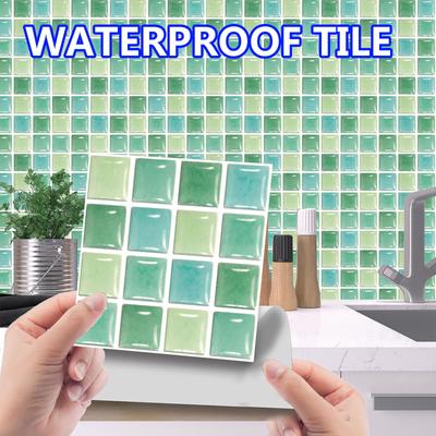 10pc 3D Crystal Tile Stickers DIY Waterproof Self-Adhesive Wall Stickers