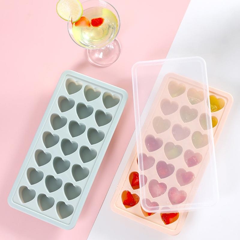 Flexible Ice Cube Molds DIY Cute Heart Shape Silicone Ice Cube Tray Ice Cube Makers Reusable Ice Cube Tools for Kitchen