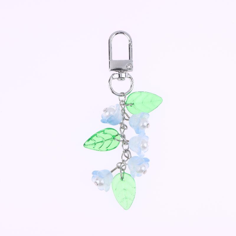 Y2K Aesthetics Lily Of The Valley Keychain Exquisite Flower Keyring Bag Pendant Sweet Girly Phone Lanyard Holiday Gifts