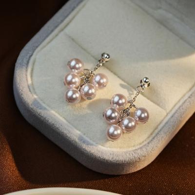 Manta Rose Pearl Fringed Earrings Simple Light Luxury Versatile Ears Niche Fashion Temperament Earrings