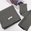 Classic Black and White Color Scheme Single Product Japanese Female Protagonist Versatile Striped Knitted Scarf Couple Parent-child Fashionable Warm S