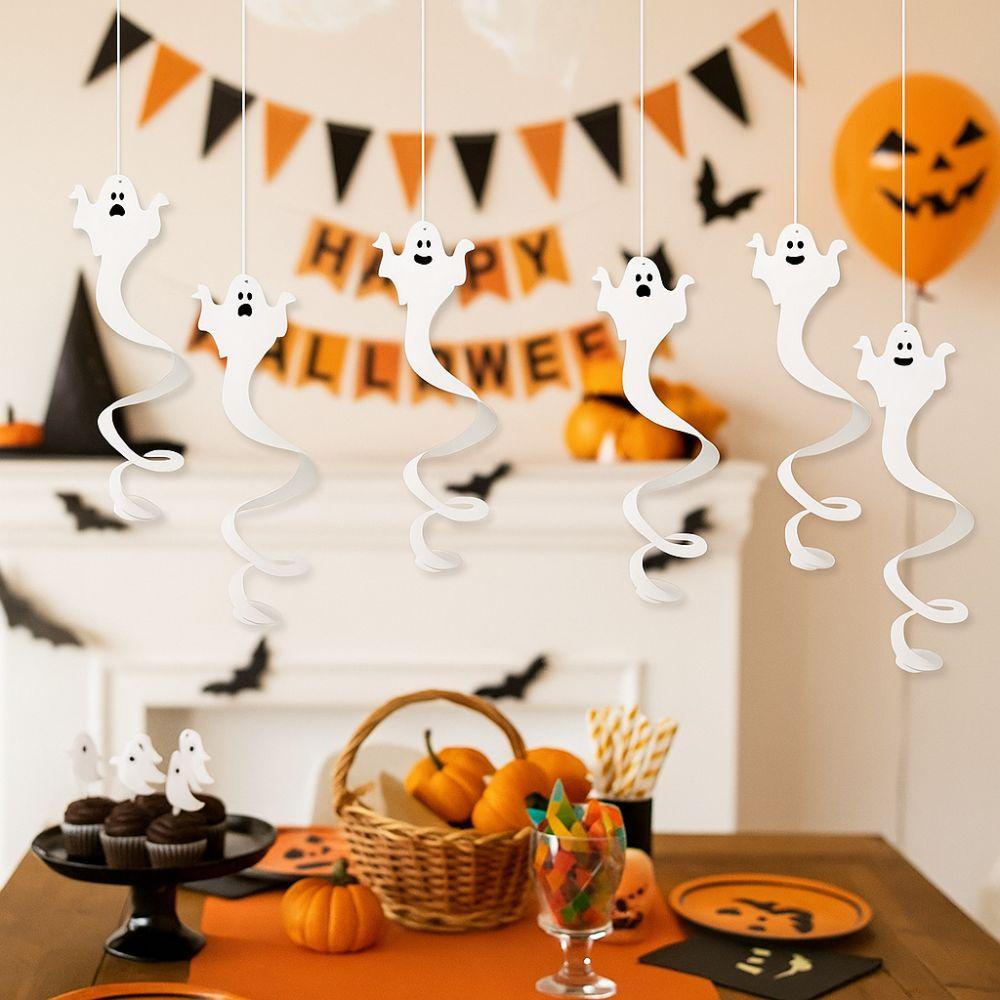 8 Stück Papiergeister Decken Dekoration Gruselige Geister Hängende Girlande Halloween Party