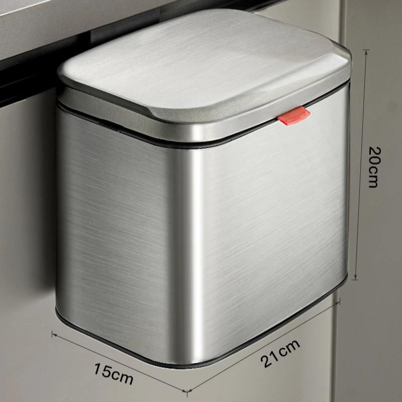 

Подвесной мусорный бак из нержавеющей стали, настольное ведро для хранения, складной для кухонных отходов, настенный, мусорный бак для ванной комнаты, бытовая