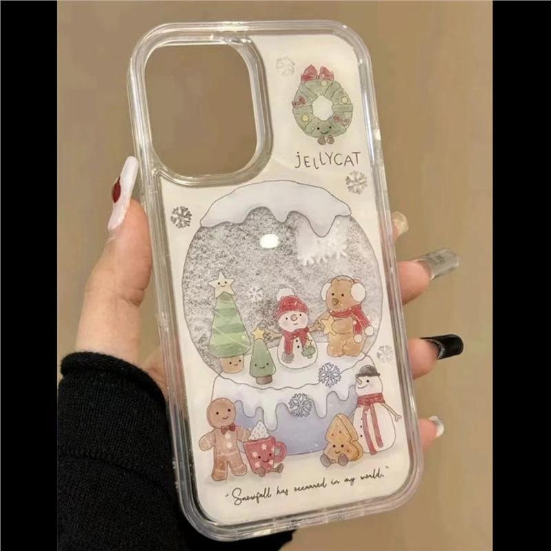 

Snowman Bear Jellycat for 16promax for Apple 13 Mobile Phone Case for IPhone15 Creative 14 Quicksand 11 For iPhone 17PROMAX