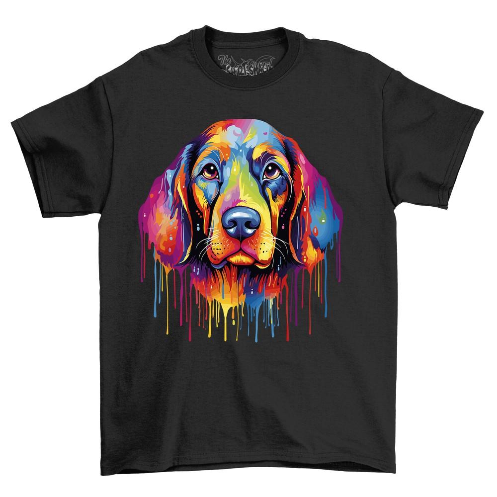 Beagle Dog Dripping Paint Effect T-shirt - Funny and Artsy! Unisex Printed Desig