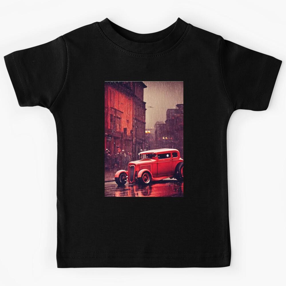 Hot Rod in the Rain, a perfect gift for all American Hot Rod fans Kids T-Shirt 110