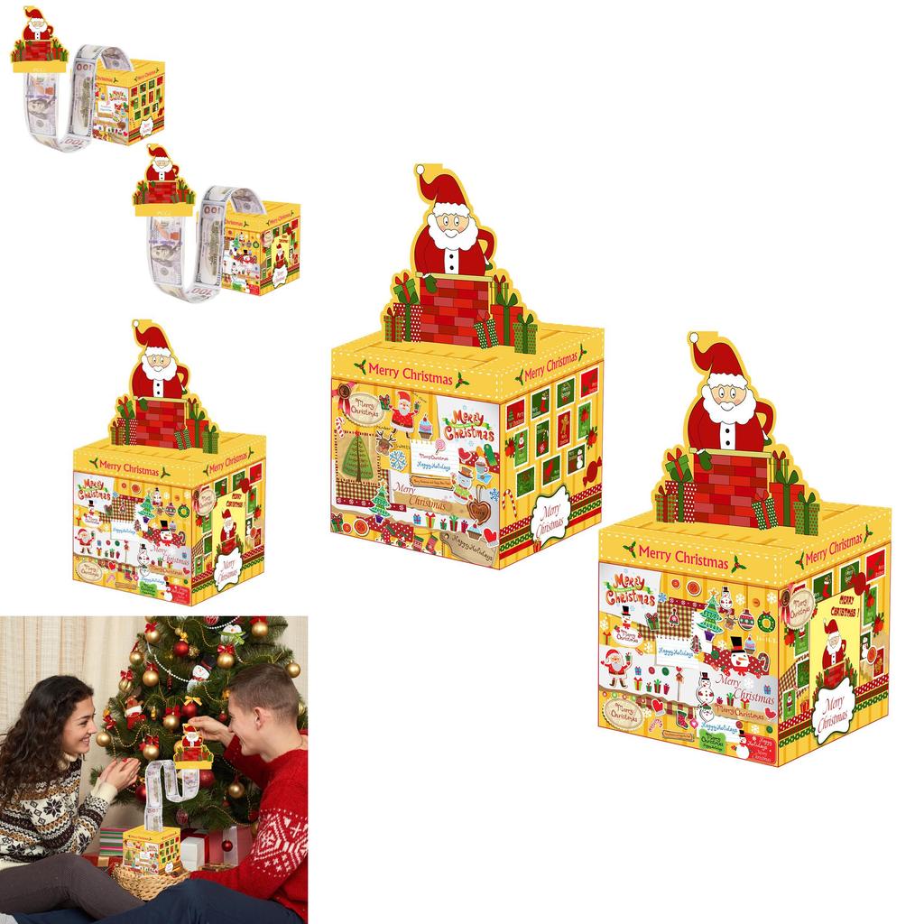 Santa Claus Holiday Coin Box With Slot For Christmas Gifts And Festive Event Decorations