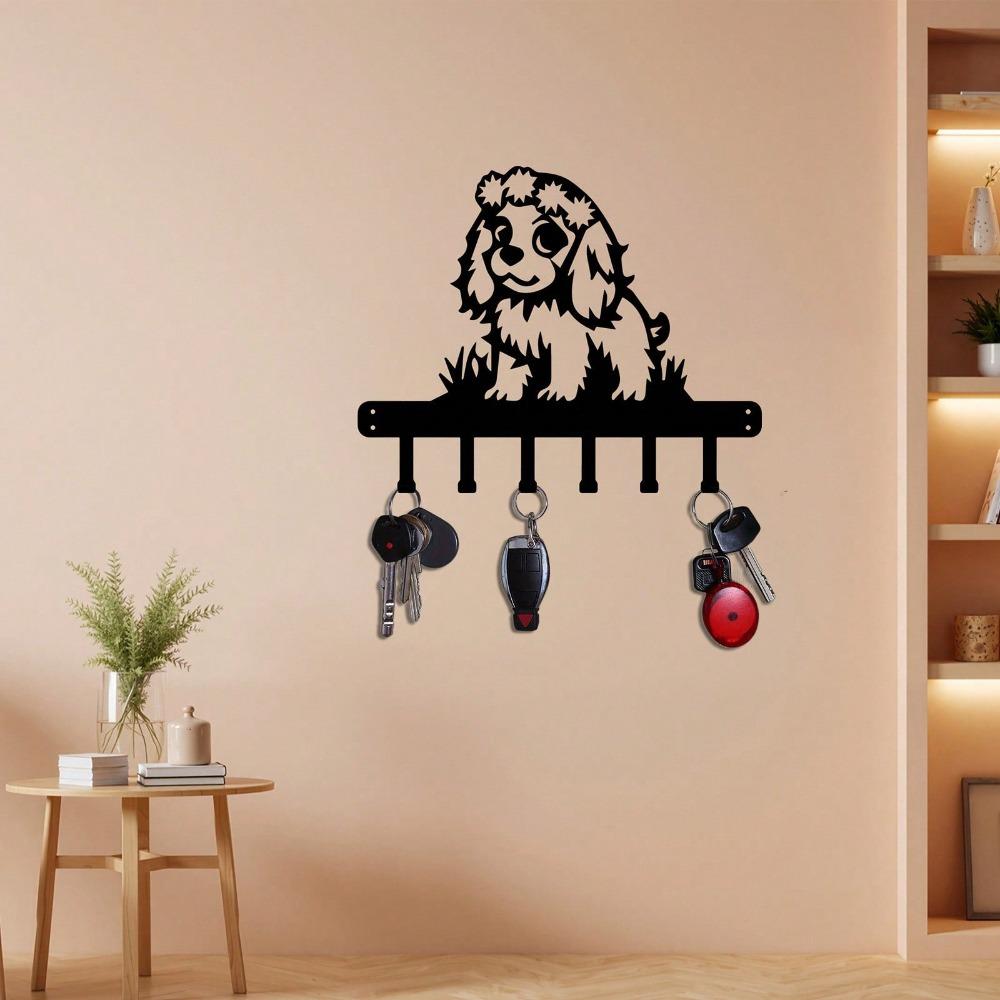 Metal Dog Wall Hook Coat Key Rack Pet Decor Entryway Storage
