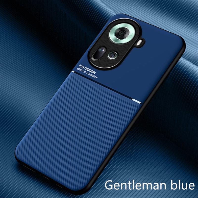 Luxury Leather Case For OPPO Reno 12 11F 11 10 Pro Plus 5G 4G Built In Metal Plate Covers Support Car Holder Magnetic Case