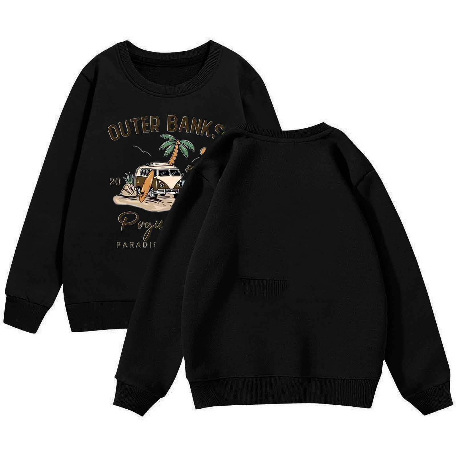 

Детская толстовка с капюшоном для мальчиков и девочек, модная толстовка с длинными рукавами и принтом 120 чёрный