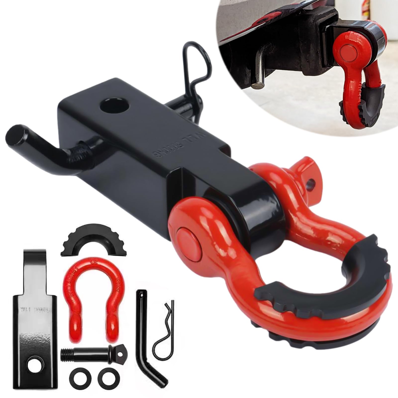 

aleawol Universal Tow Hitch Receiver with lb Break Trailer Hitch Locking Tow Car Tow Rust and Corrosion Resistant for and Use 2-inch 45,000 Strength,