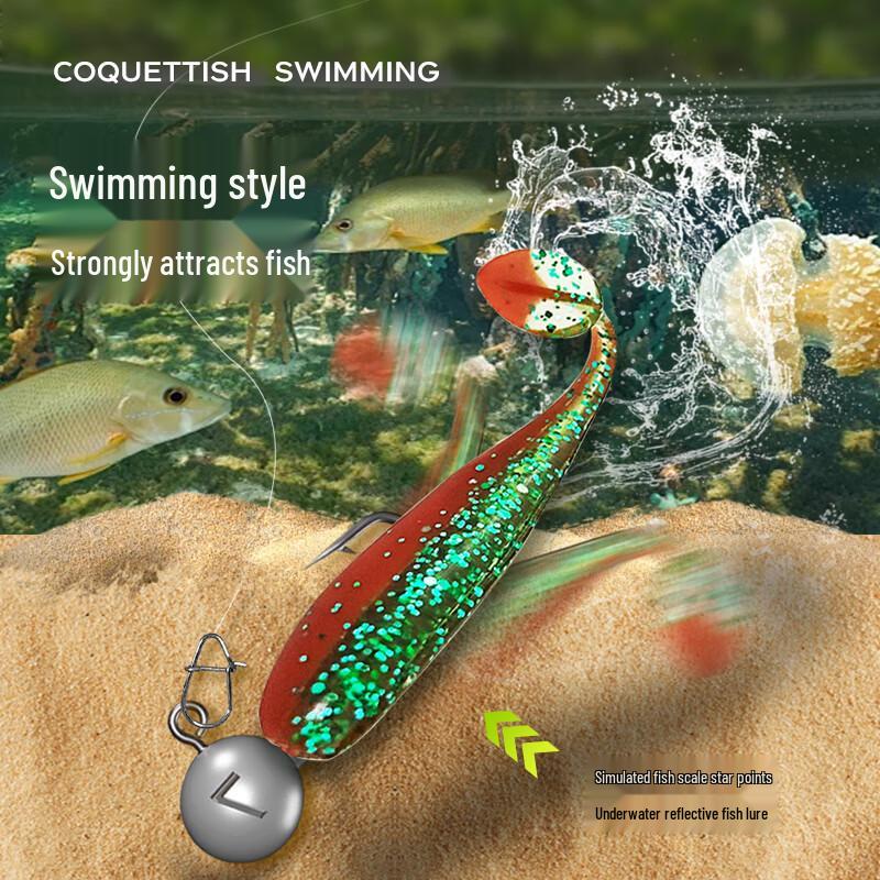 110-Piece T-Tail Soft Lure & Jig Head Fishing Kit