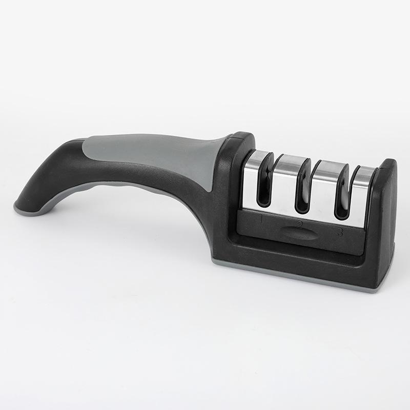 Dreistufiger Messerschärfer, Haushalts-Wolframstahl-Schärfwerkzeug, schnelles Schärfen von Scheren, Schleifstein