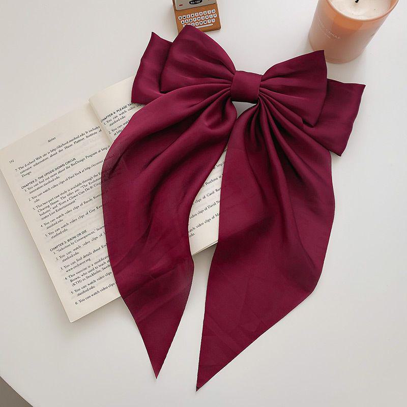 

Очаровательная заколка-бант 2023 года: Длинный, развевающийся аксессуар для волос в стиле супер-феи Wine red вино красного