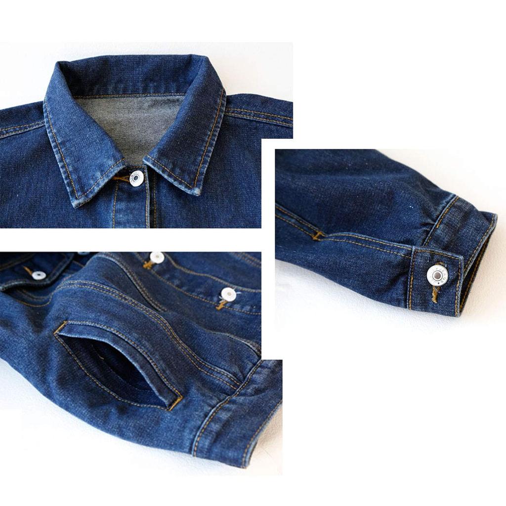 of Denim Stylish Everyday Going Long Denim L (Song Song) Women's Jacket, Outerwear, Top, Body-Concealing, Slimming, Casual, Adult, Commuting, School,
