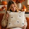 Halloween Cover 4545 Cm, Embroidered Pumpkin Decorative Cushion Cover, Single-Sided Throw Case for Couch Bedroom